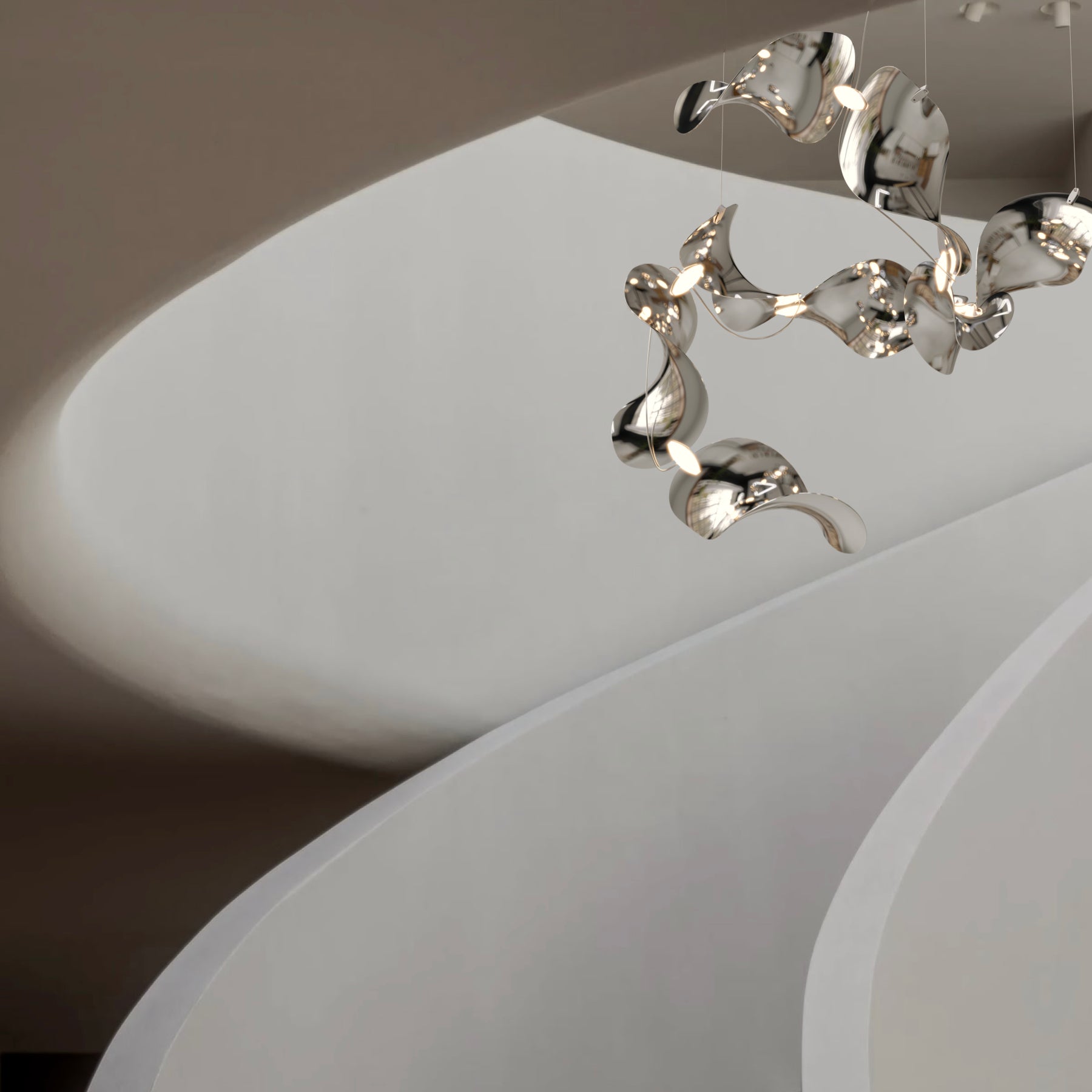 Dune 8 Spiral Chandelier - 2 Finish Options*