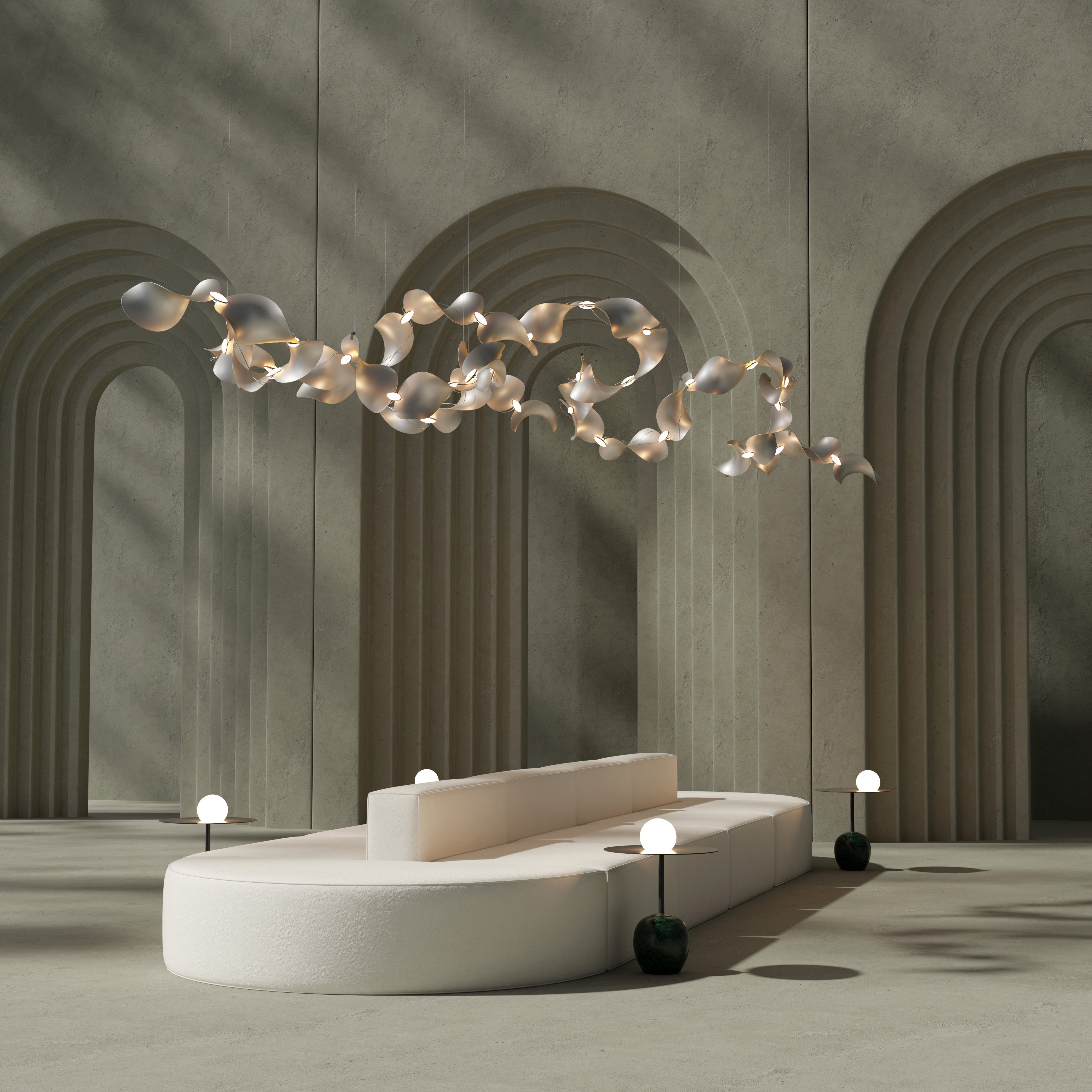 Dune 16 Curve Chandelier - 5 Finish Options