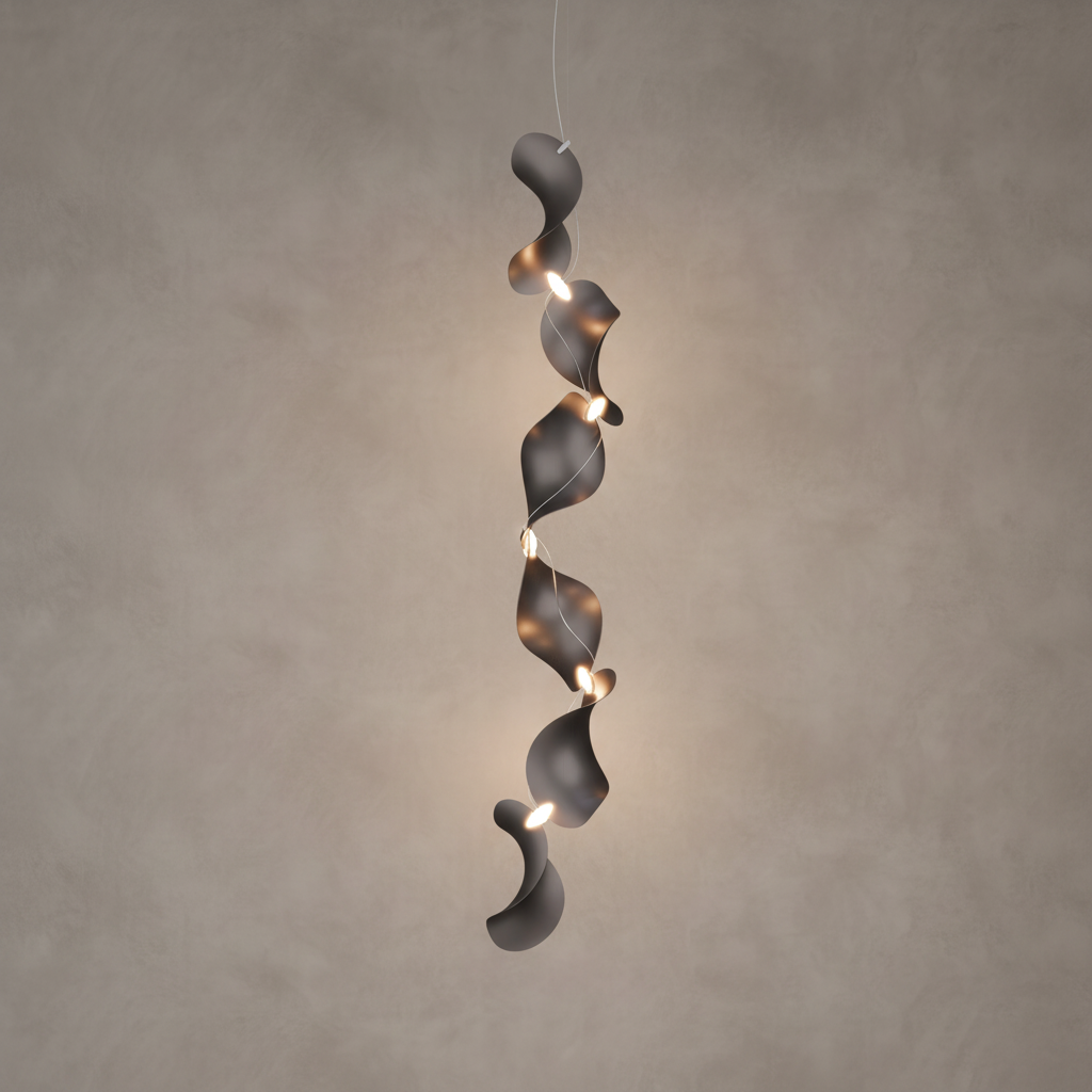 Dune 6 Vertical Line Chandelier - 5 Finish Options