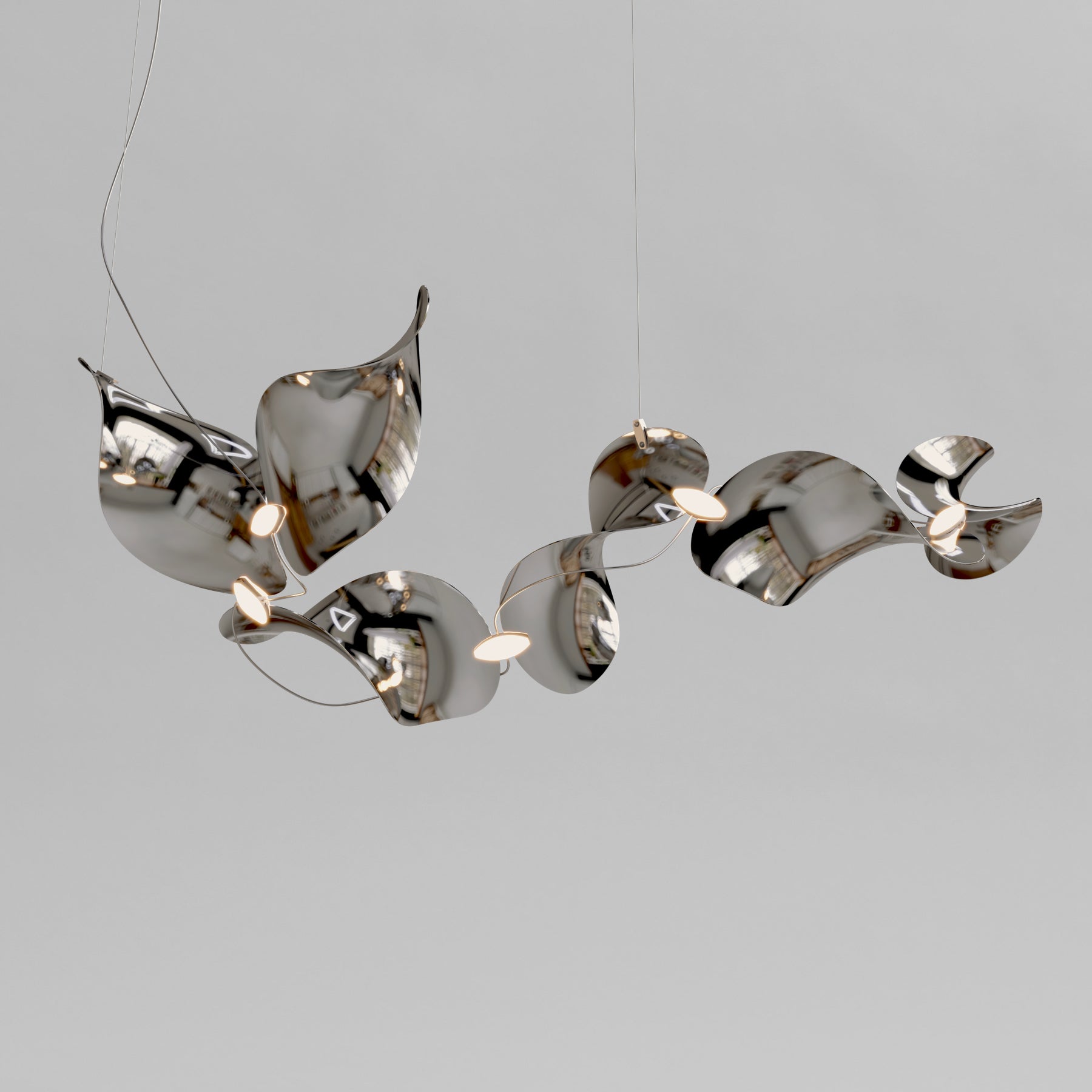 Dune 6 Curve Chandelier - 2 Finish Options*