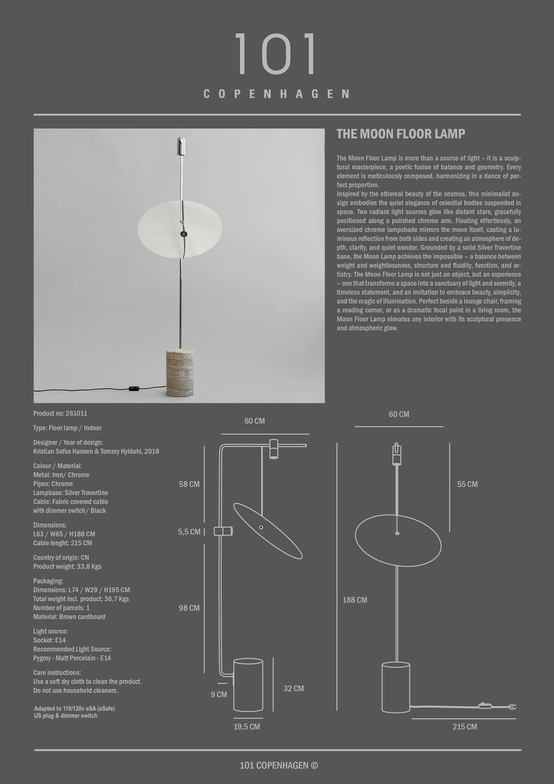 The Moon Floor Lamp - Chrome *Pre-order