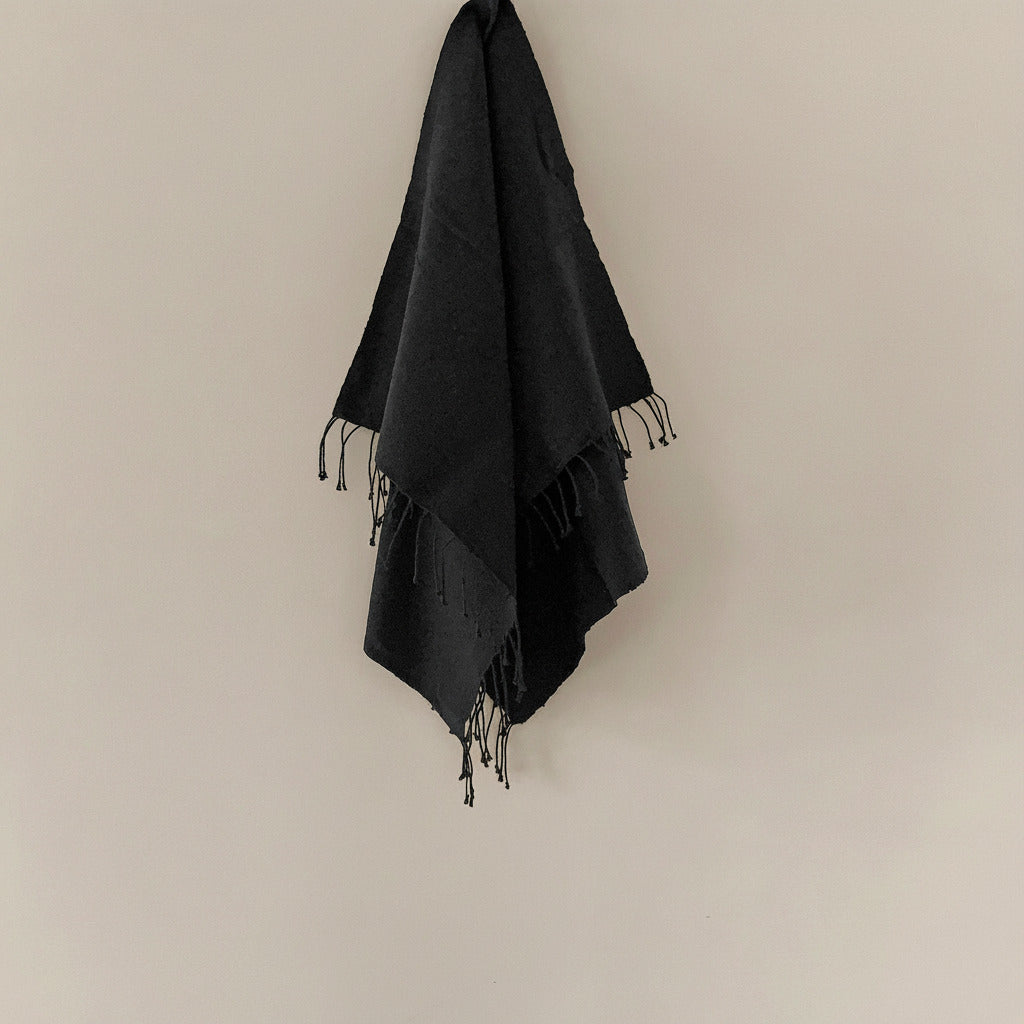 Musta Towel Collection | Pure Black - Hand Woven