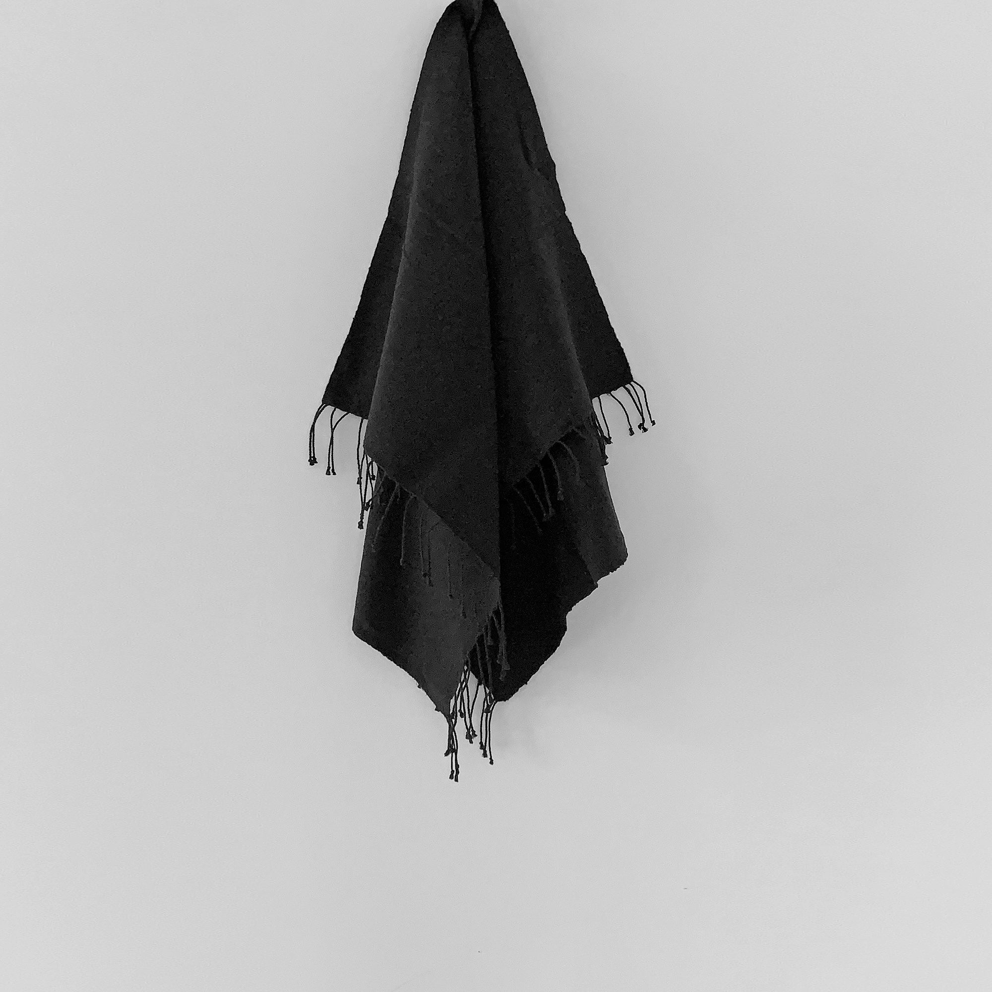 Musta Towel Collection | Pure Black - Hand Woven