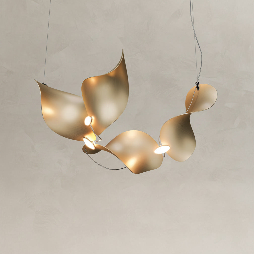 Dune 4 Curve Chandelier - 5 Finish Options