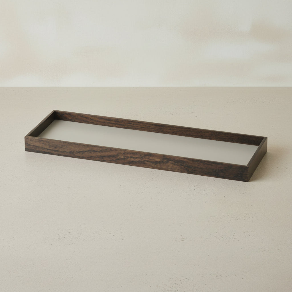 FRAME tray small, smoked oak/grey