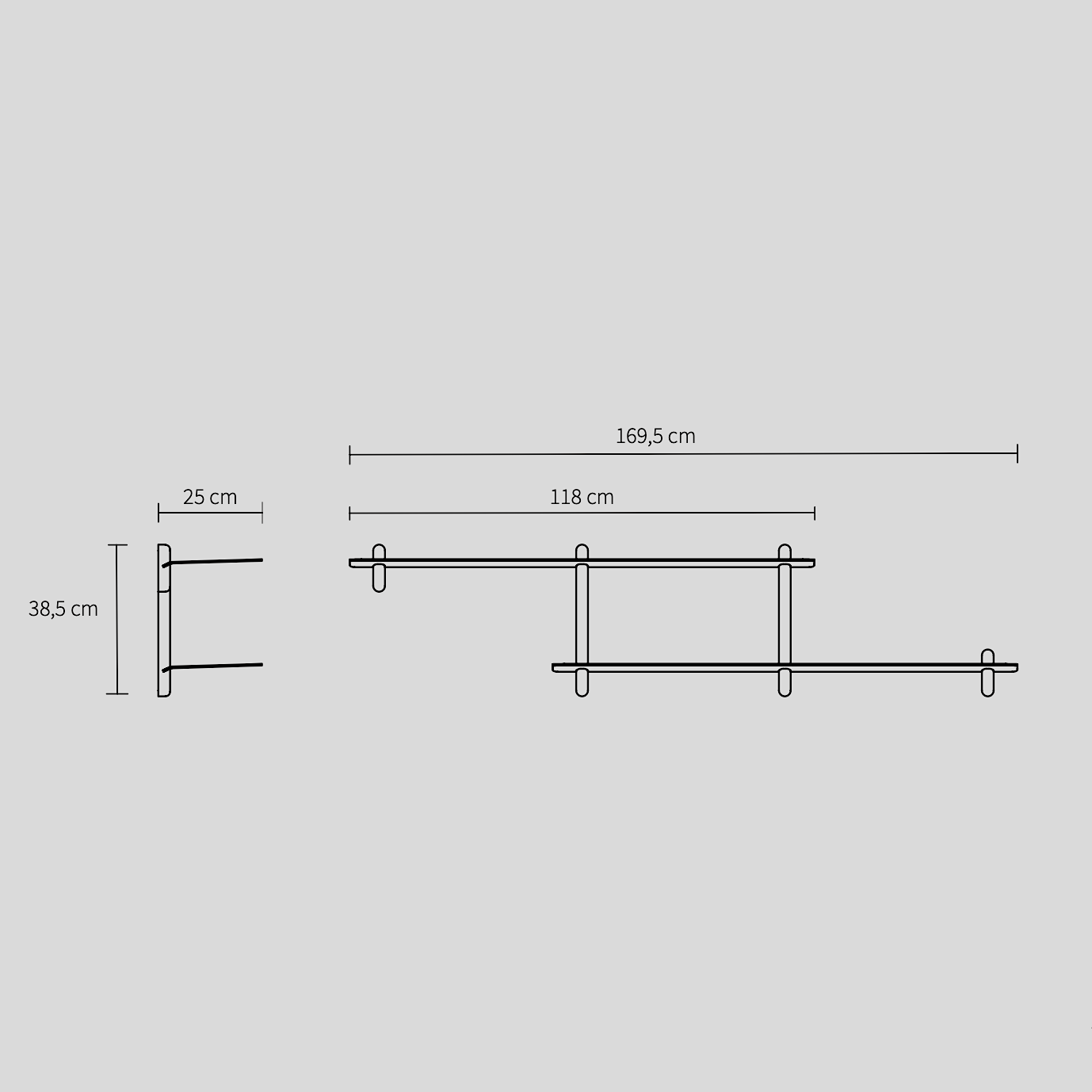 NIVO Shelf Large H - light oak / white