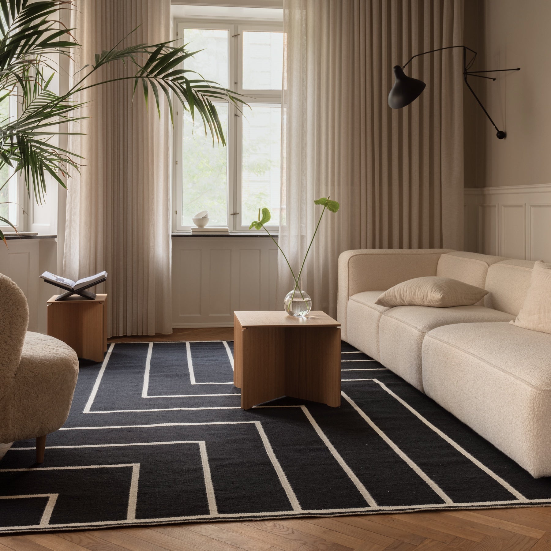 Vibeke Klint Rug VK-1, Black - 3 Standard Sizes