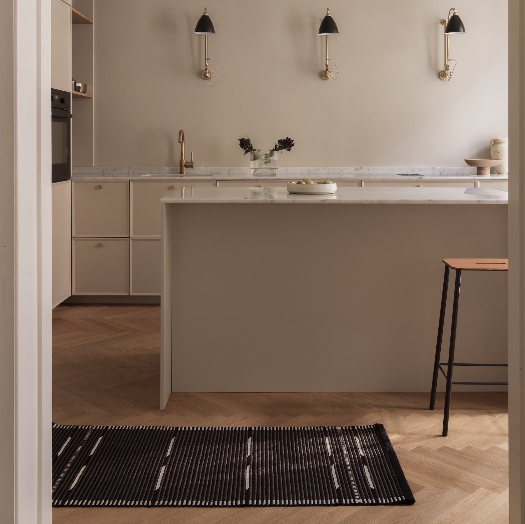 Vibeke Klint Rug VK-10, Brown/Black - Short Runner 2' x 4.25'