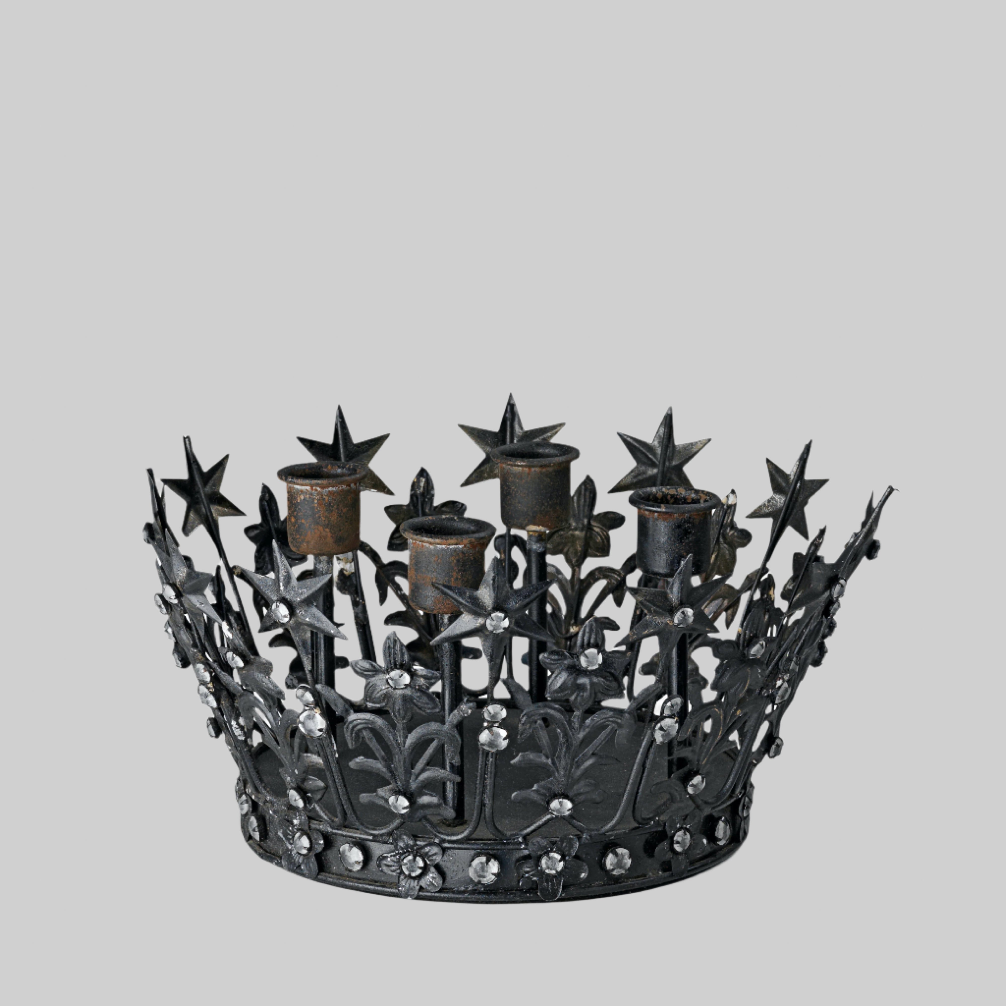 NOSTALGIA advent crown 4-candleholder, black