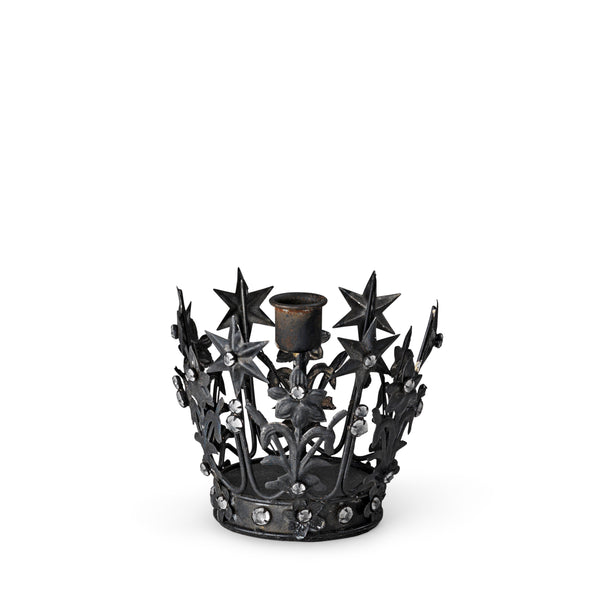 NOSTALGIA crown candleholder, black