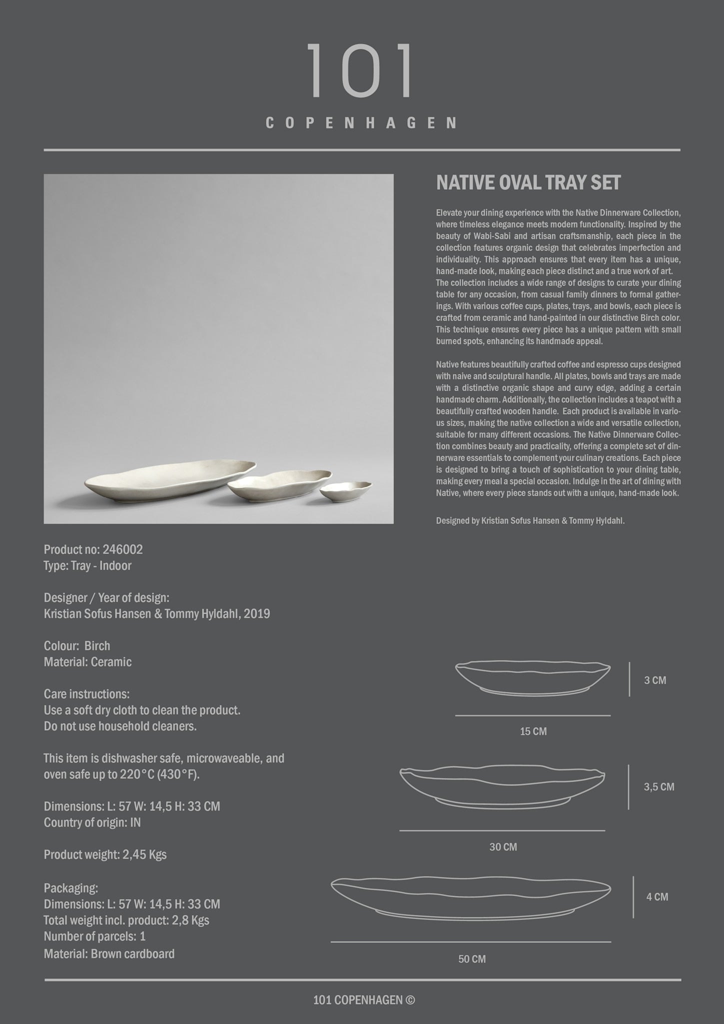 101 Copenhagen - Native Oval Tray Set - Birch - Tray Set