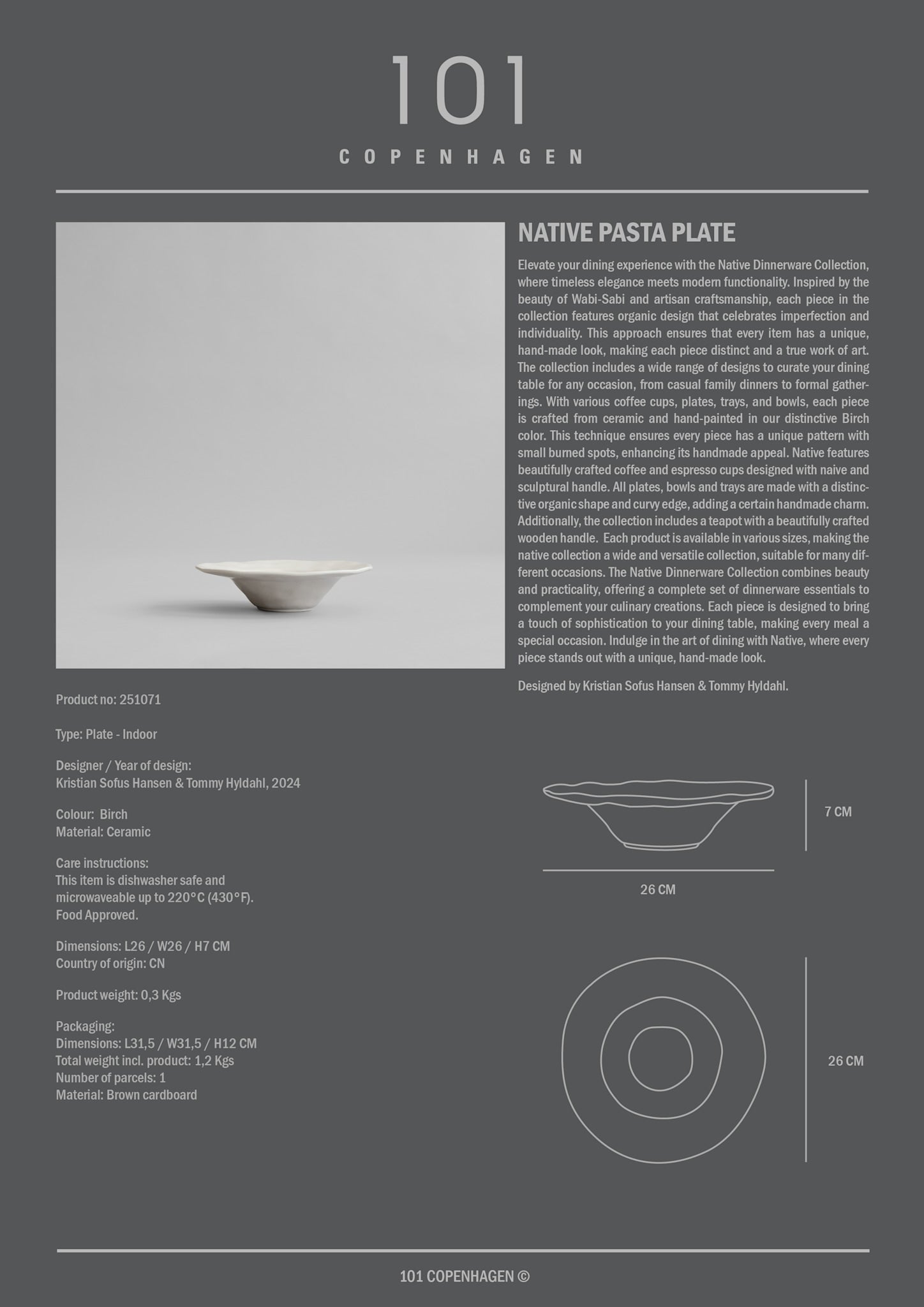 Native Pasta Plate - Birch*