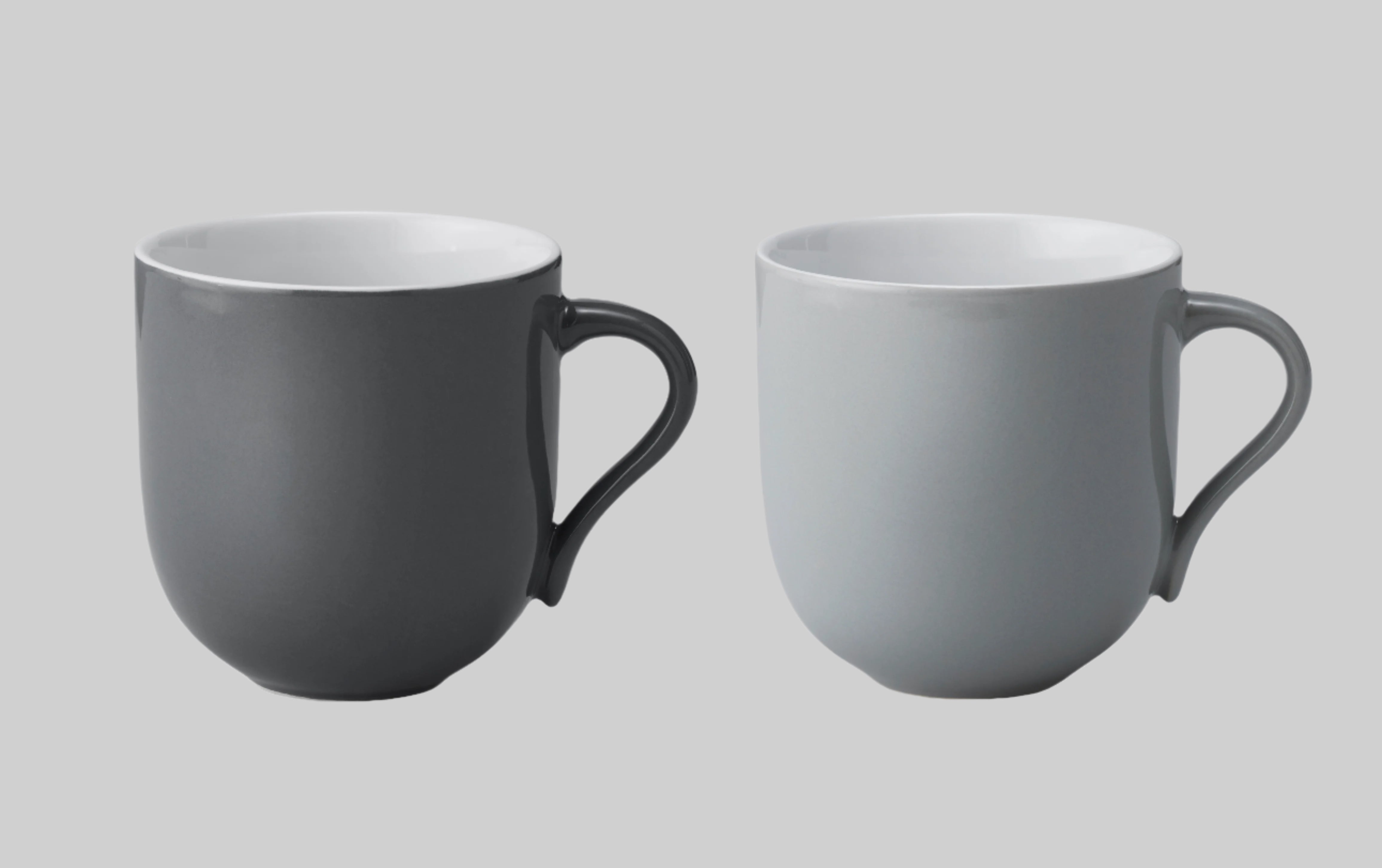 Emma coffee/latte mug, grey - set of 2