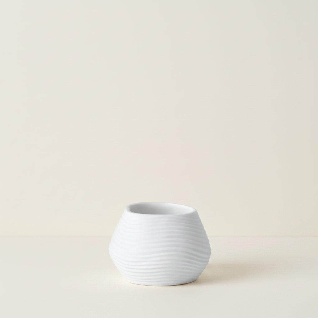 Organic candle holder - white