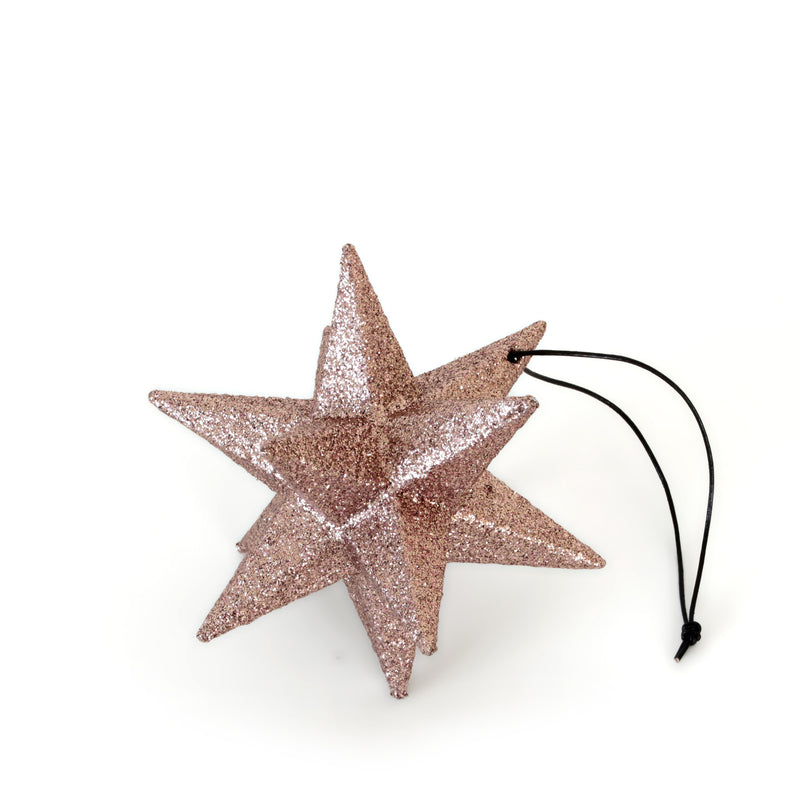 Holiday Ornament - Polygon star, rose gold. (box of 4)