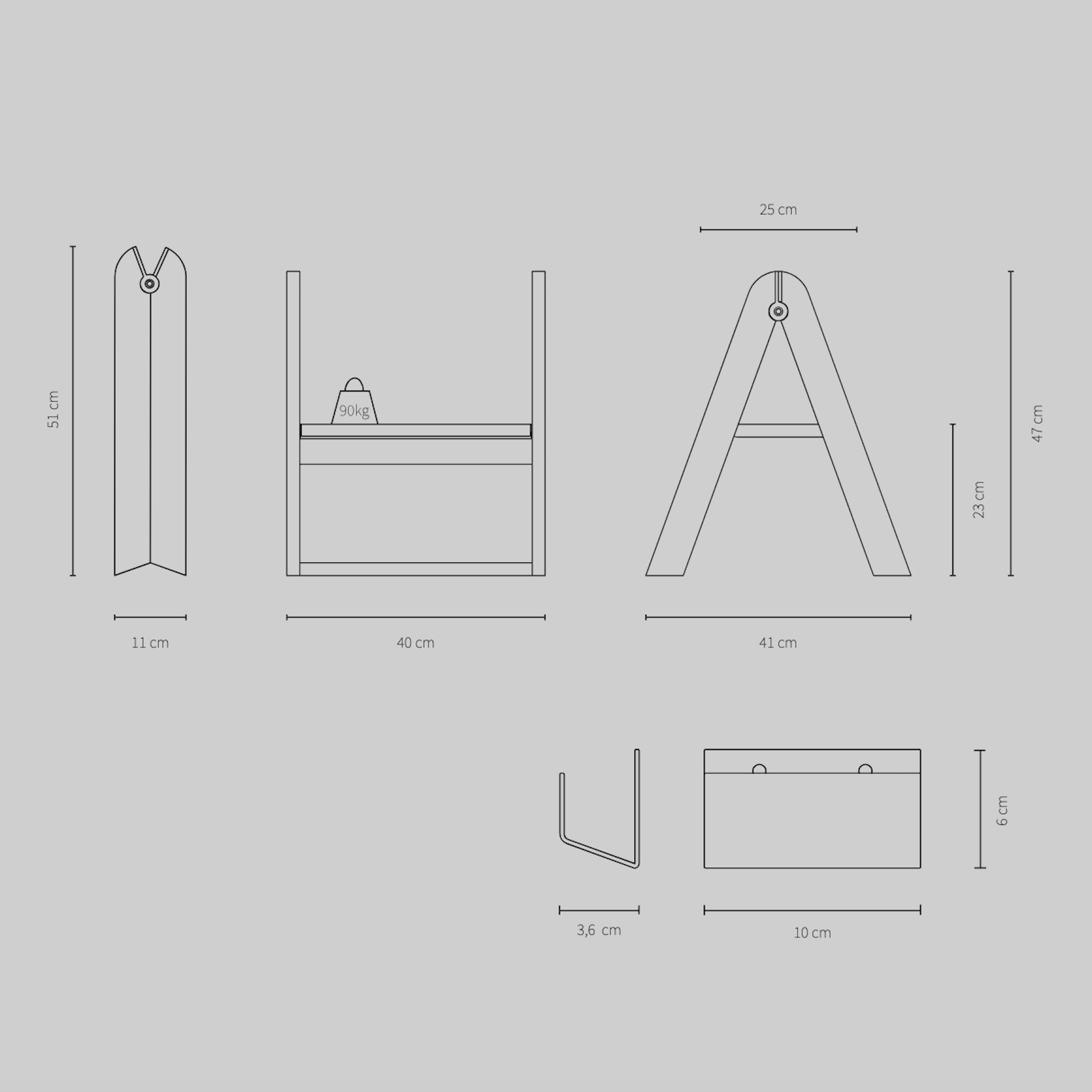 REECH Step Stool, Dark Ash *Pre-order