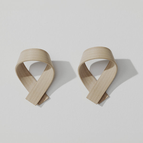 RIBBON Coat Hook, Set/2 - 3 Finish Options