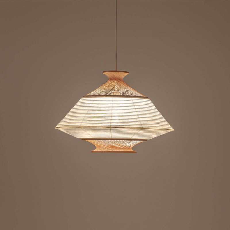 Adjustable pendant light with the shade turned upside down