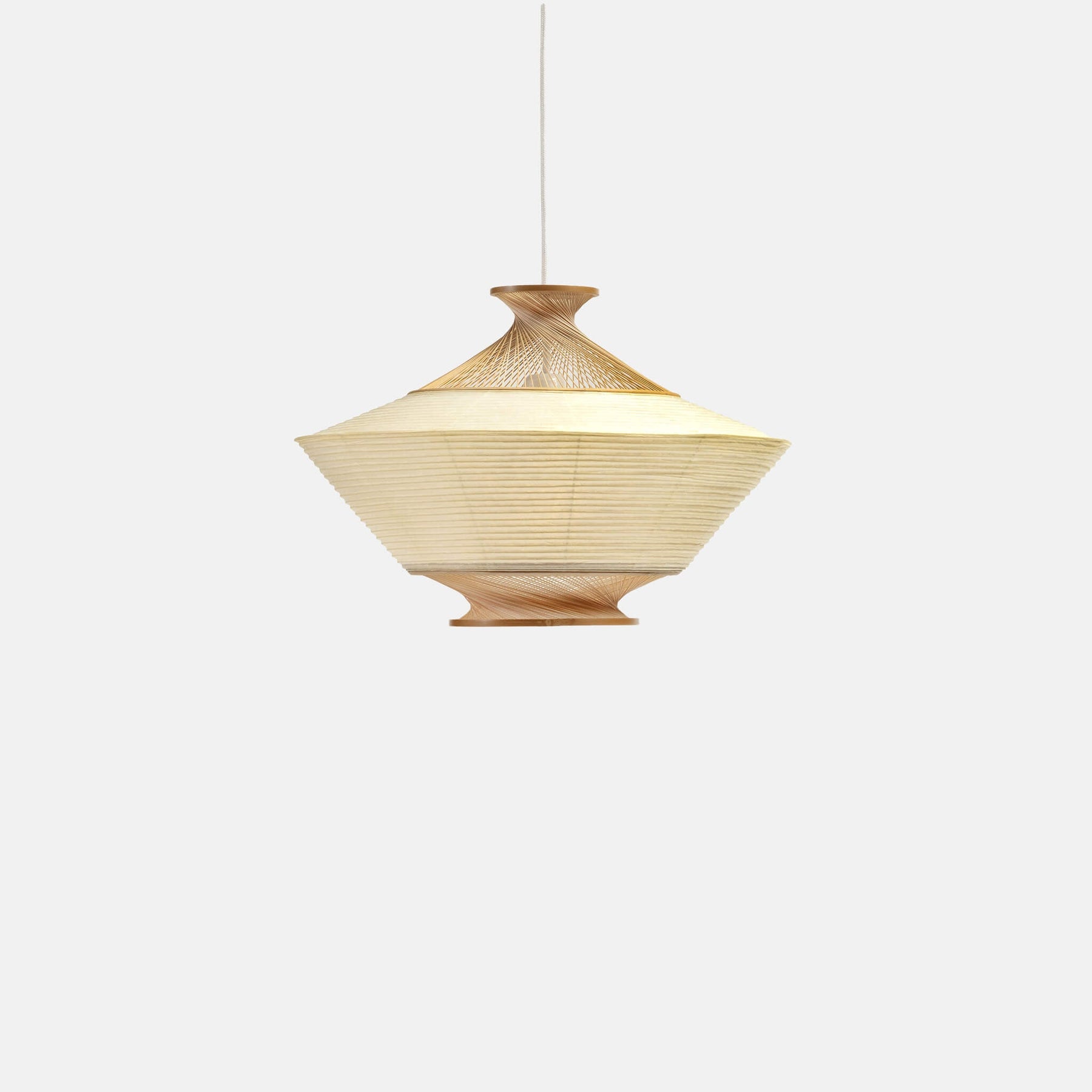 Pendant light made of bamboo and paper