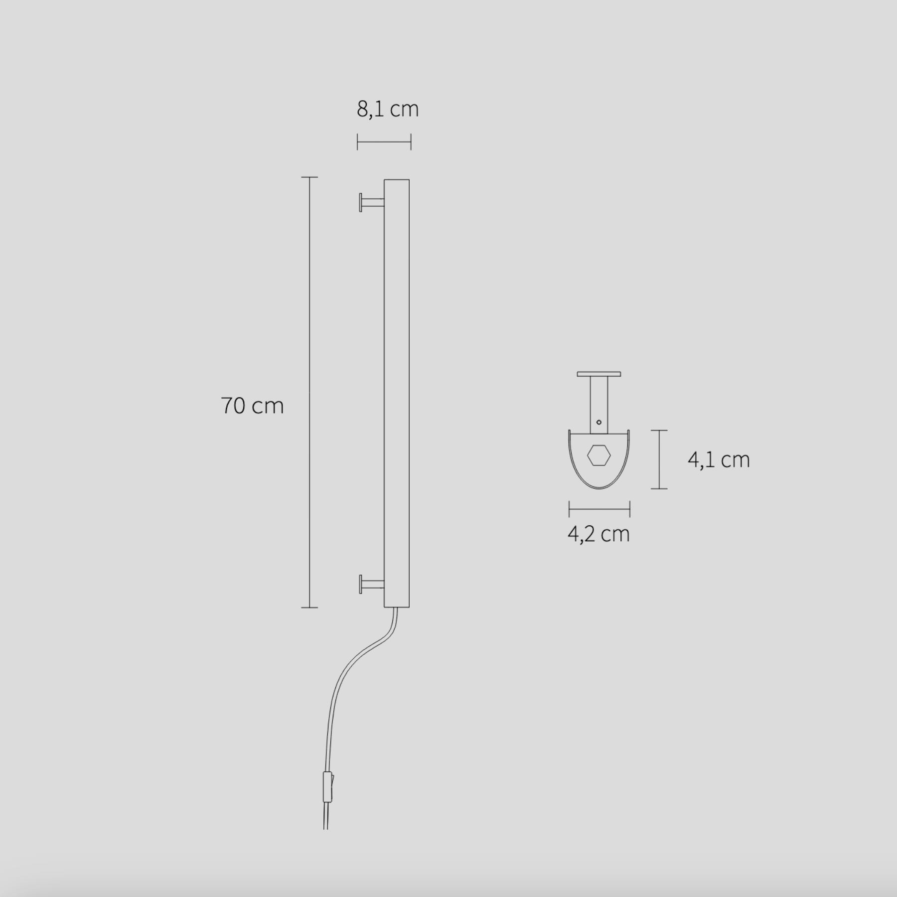 Radent wall lamp short white*