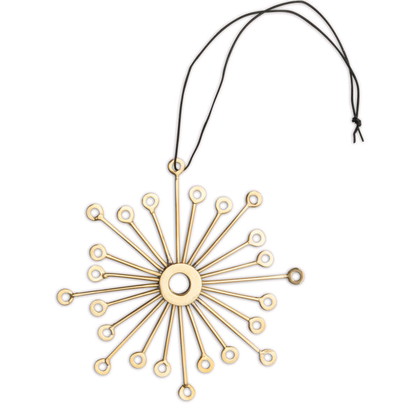 Holiday Ornament - snowflake, brass. (box of 12)