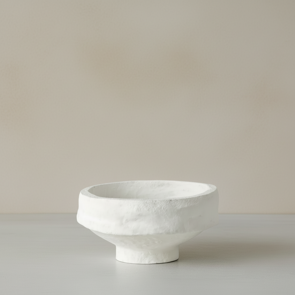 SUSTAIN Sculptural Bowl - medium, white