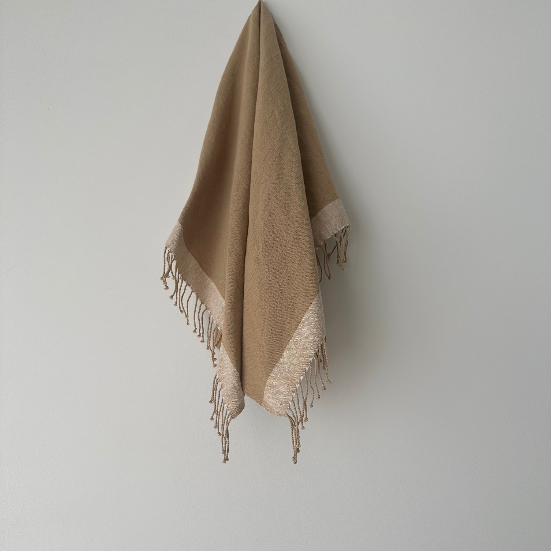 Savu Towel, Brown with Beige Edge - Hand Woven