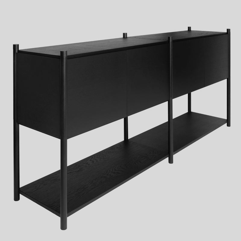 Sceene bookcase/cabinet H - black oak