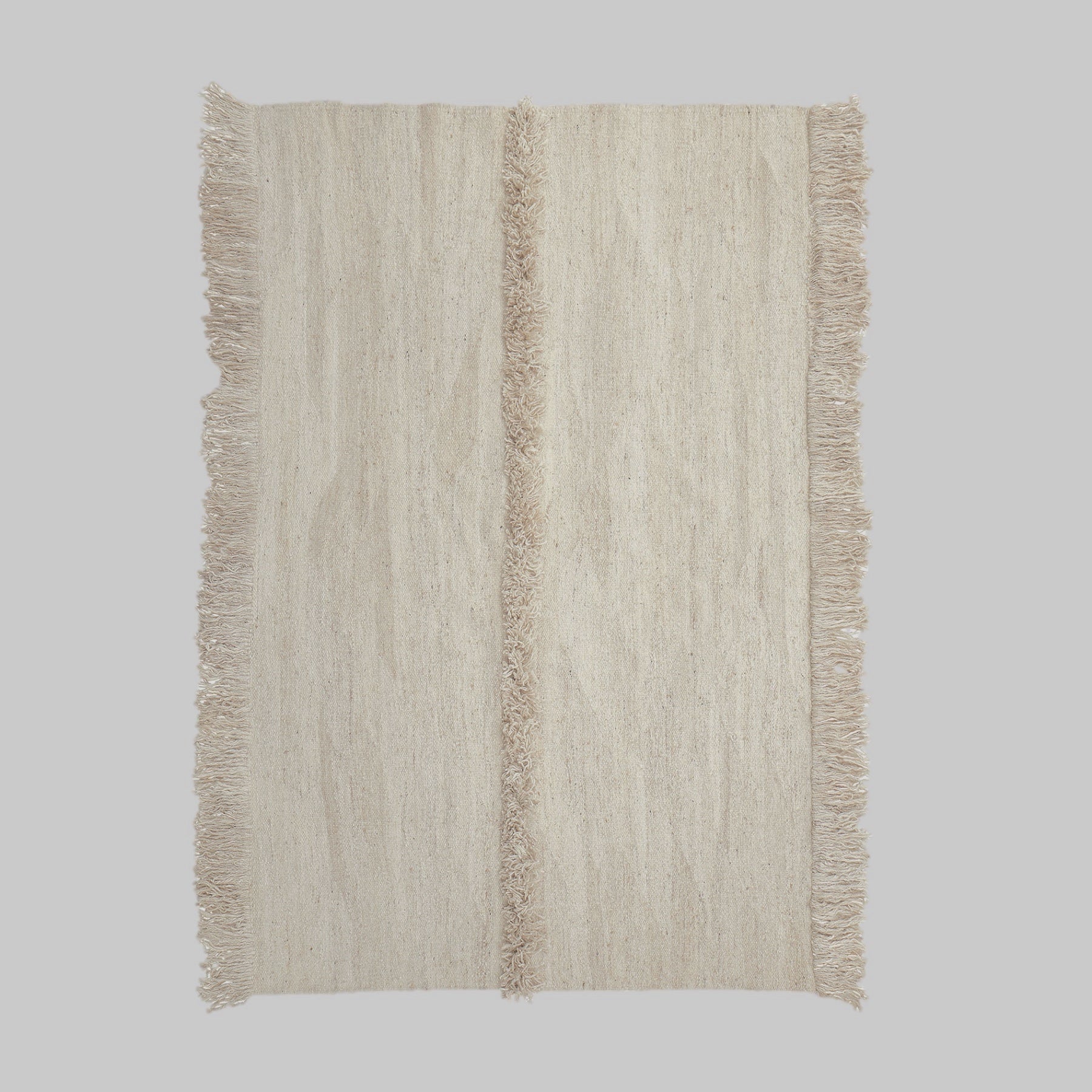 Nurja - White + White - Hand Woven Rug