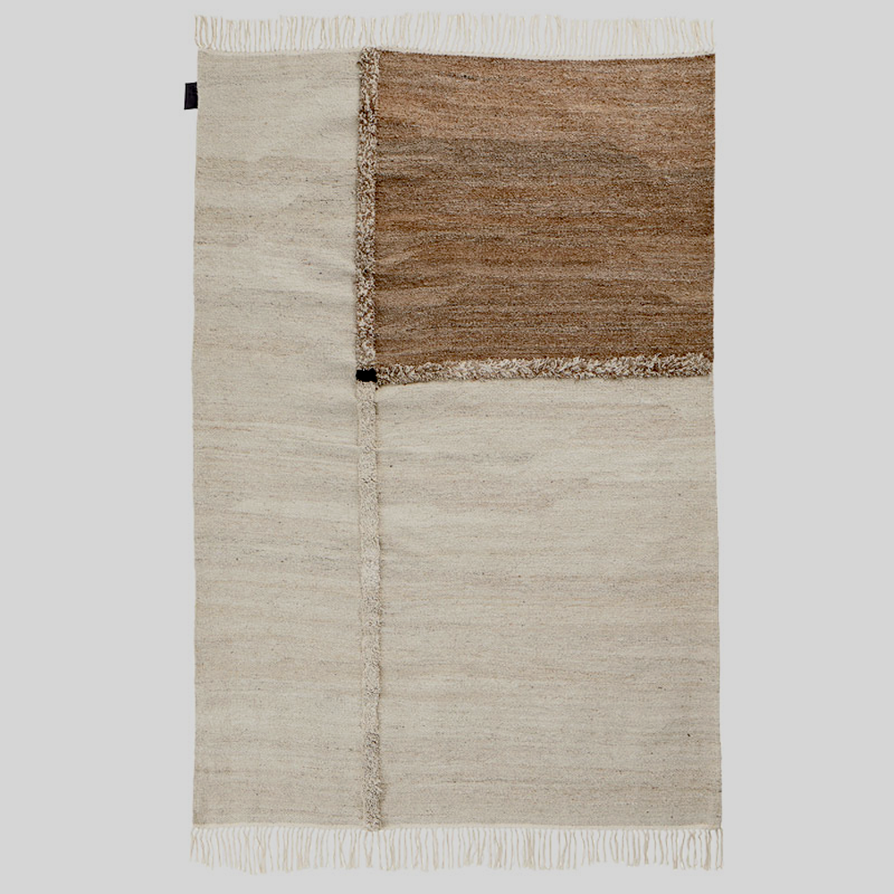 E-1027 White + Brown - Hand Woven Rug