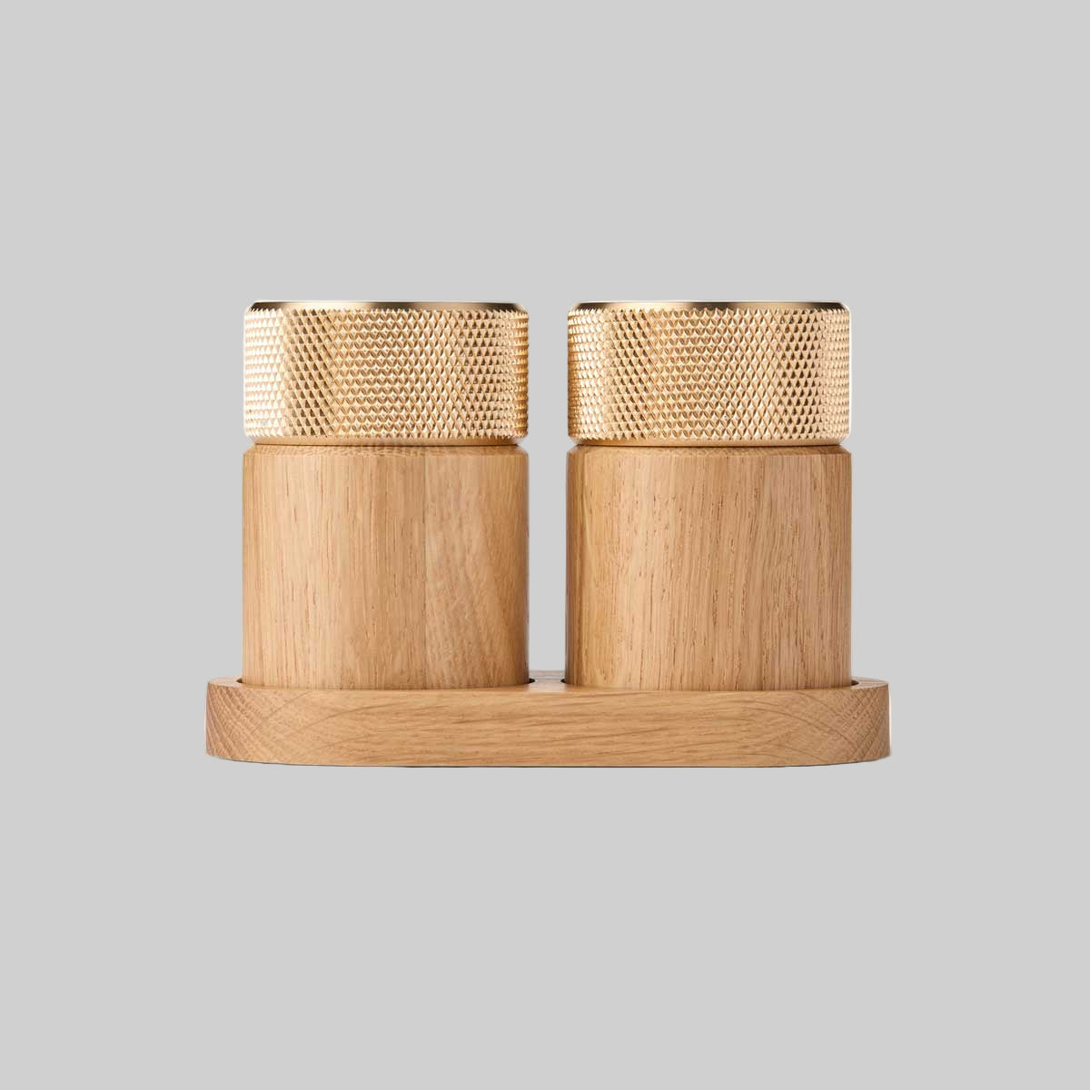 SINA salt & pepper mill set - oak/brass*