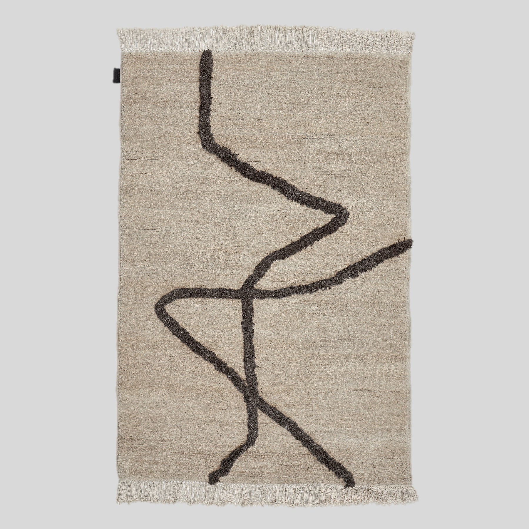 Vuoristo - White + Black - Hand Knotted Rug