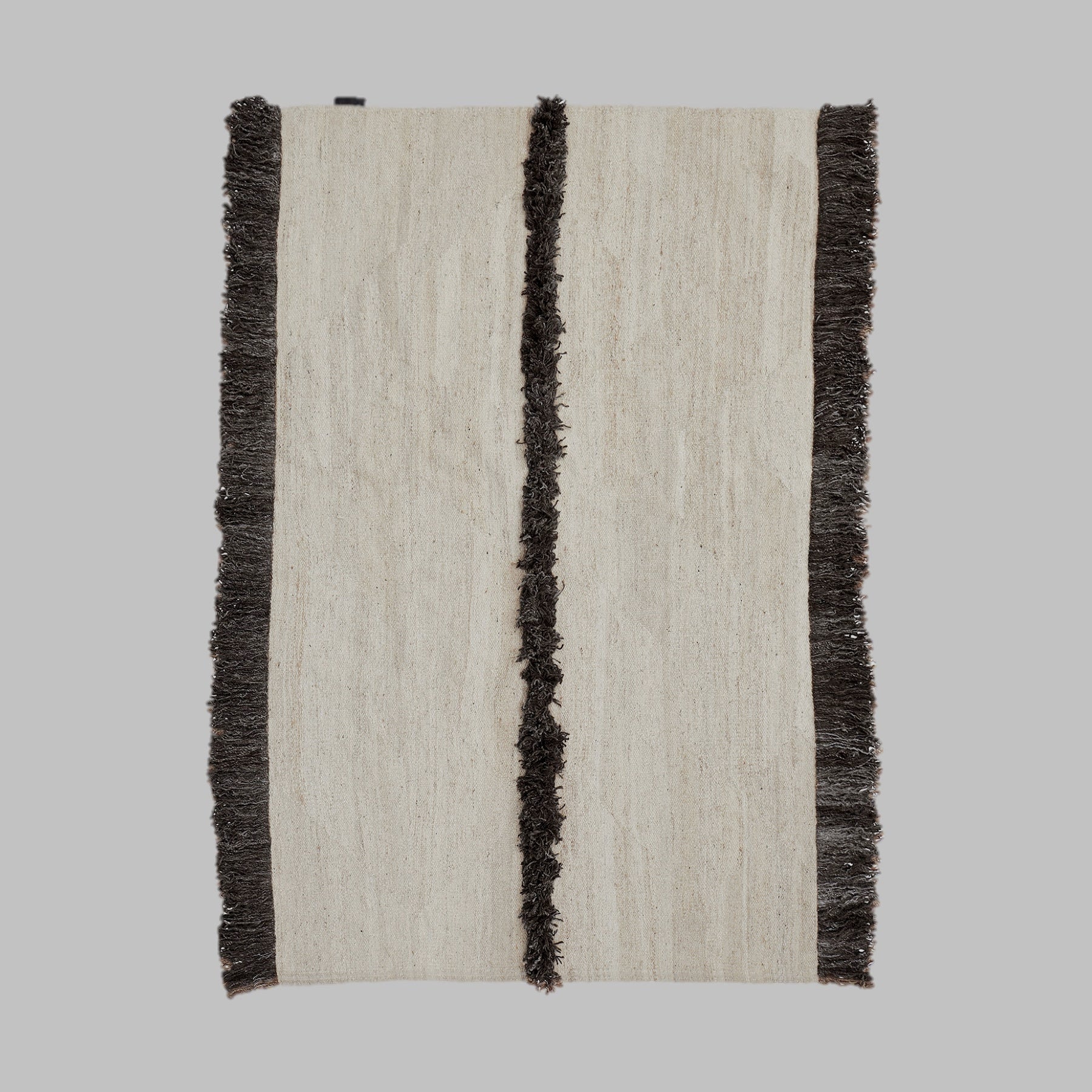 Nurja - White + Black - Hand Woven Rug