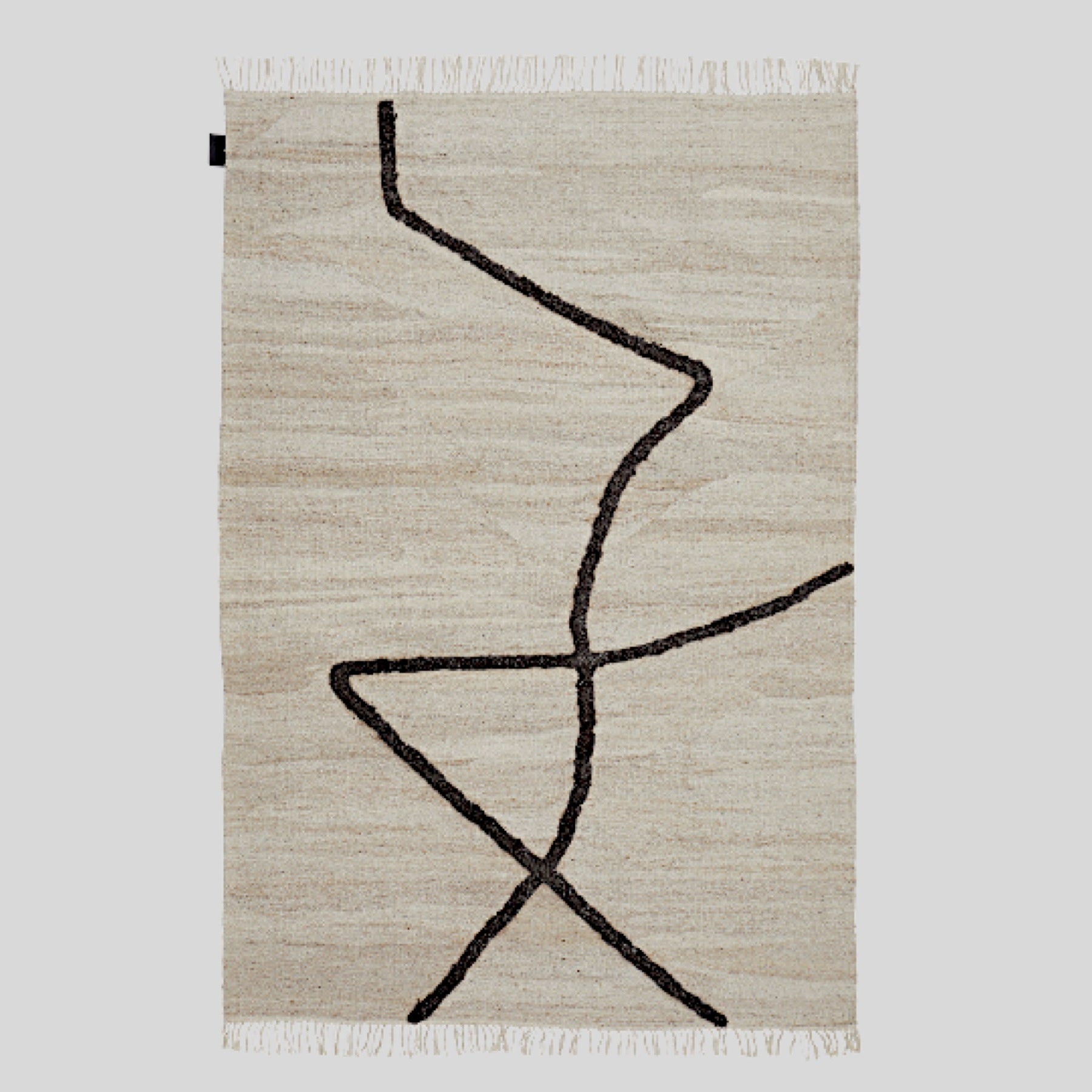 Vuoristo - White + Black - Hand Woven Rug