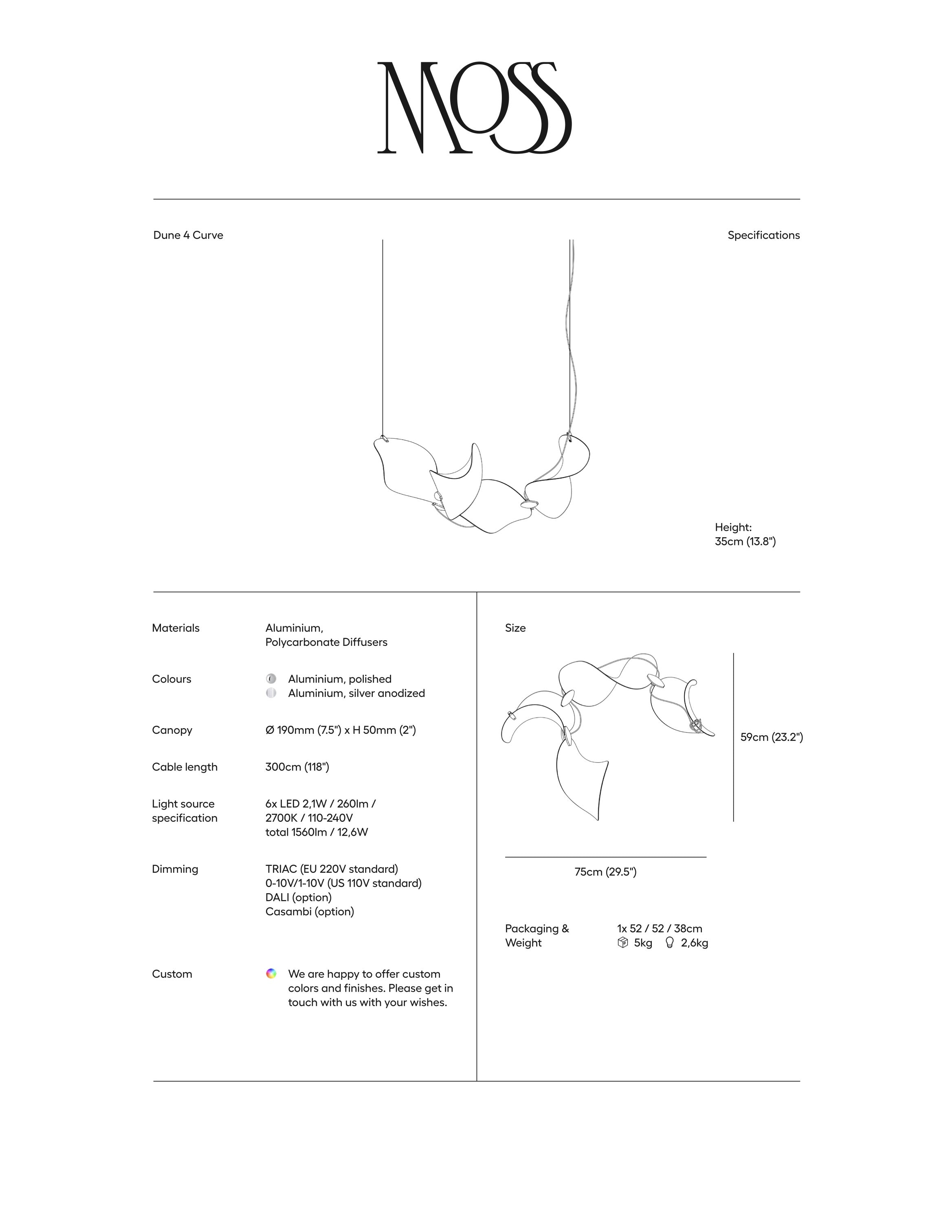 Dune 4 Curve Chandelier - 2 Finish Options*