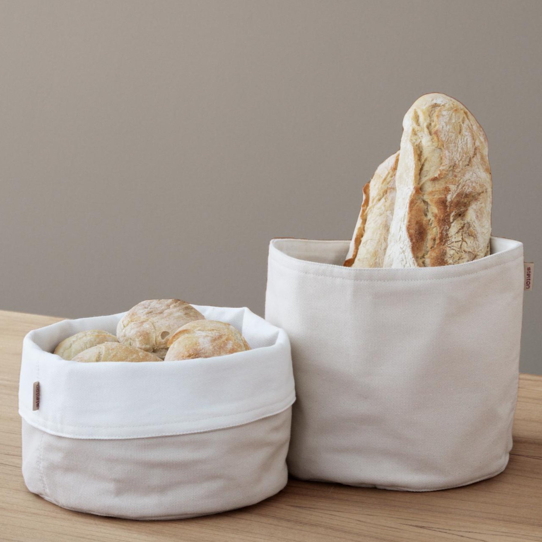 Bread Bag - sand / white