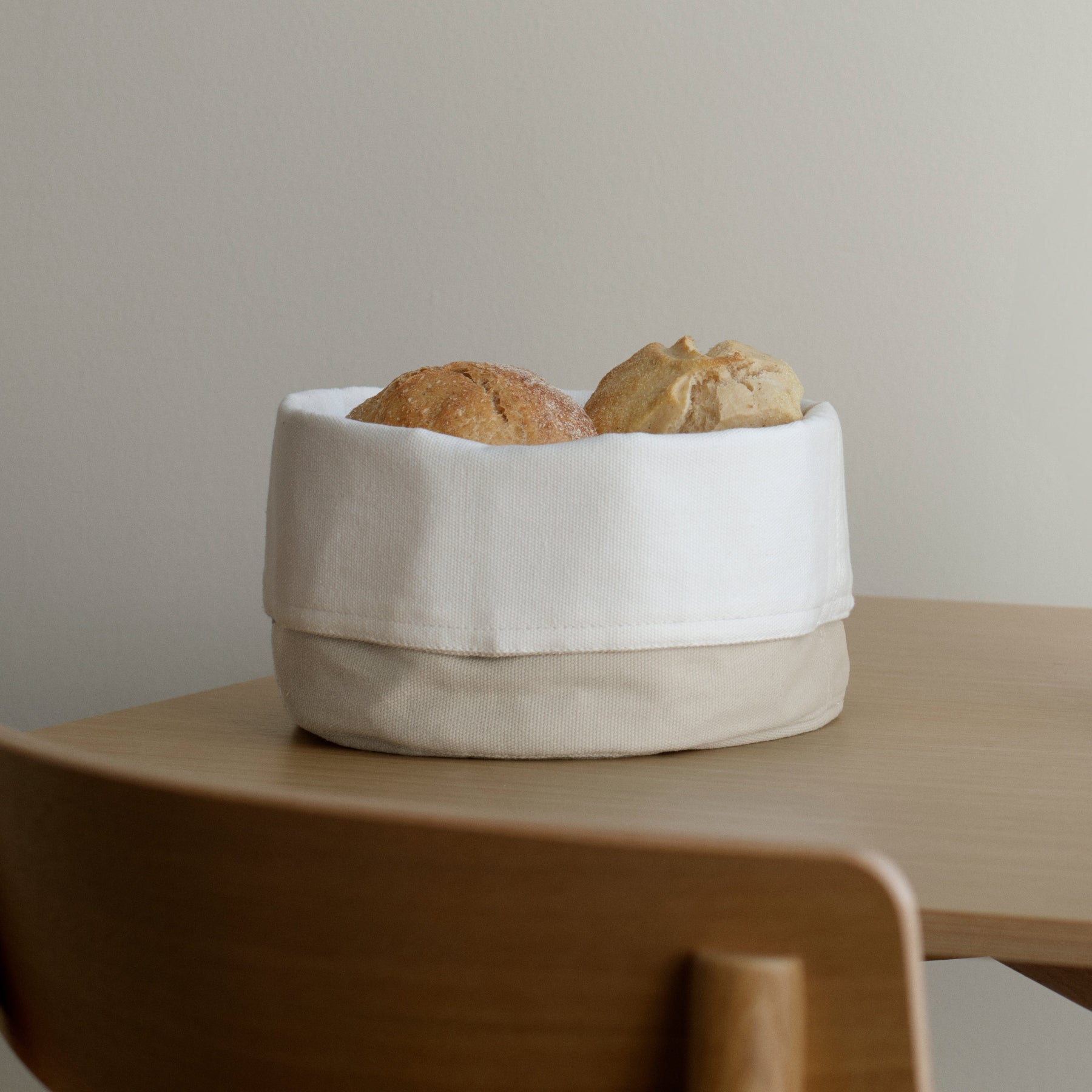 Bread Bag - sand / white