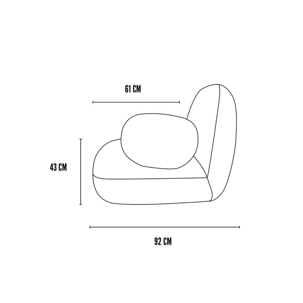 Toe Armchair, Flat - Rust