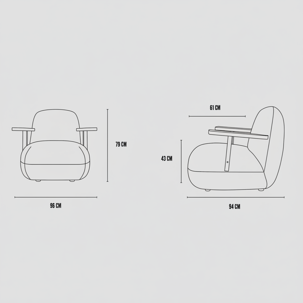 Toe Chair Armrest - Coffee Black Oak / Desert