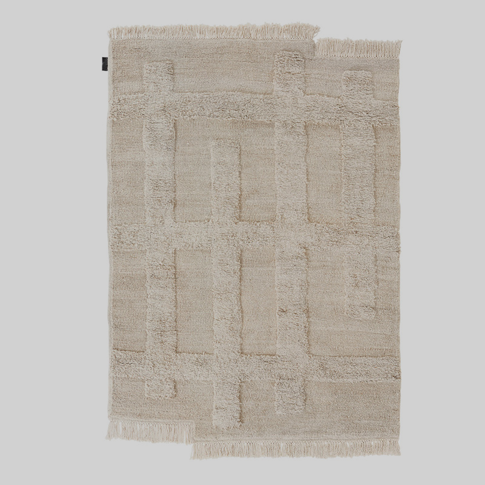 Valli, White + White - Hand Knotted Wool Rug