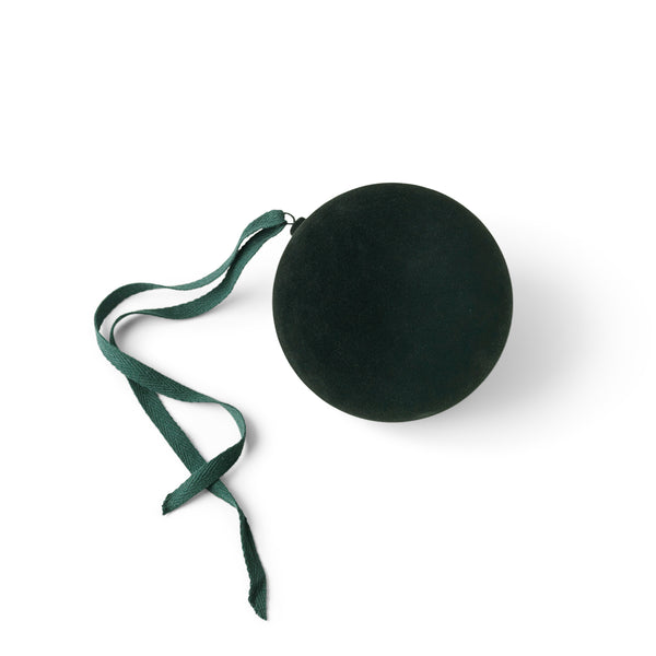 Holiday Ornament - Velvety tone, large forest green. (box of 12)