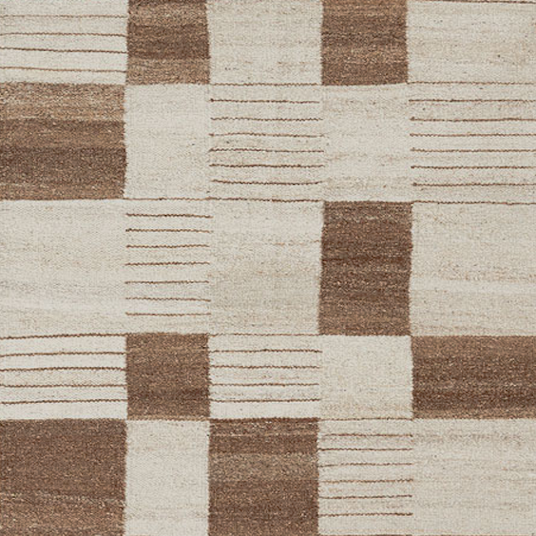 Palsta, White + Brown - Hand Woven Rug