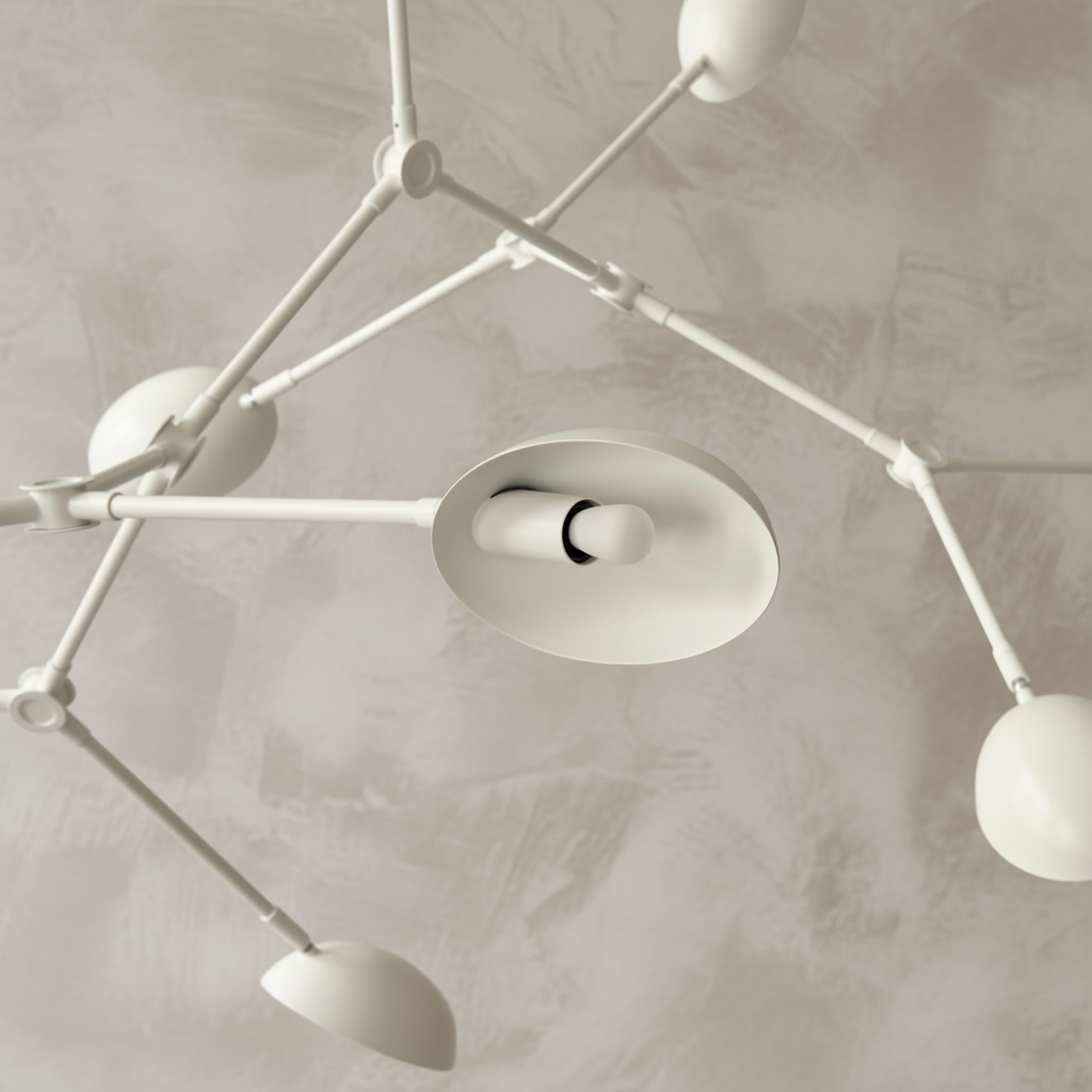 Beige-grey limewash background for Drop Chandelier detail