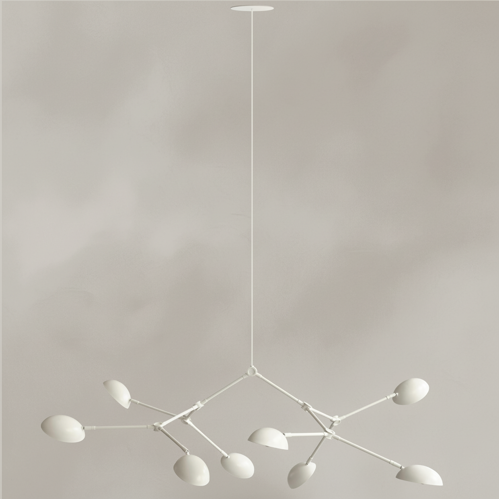 Beige-grey limewash background for Drop Chandelier White