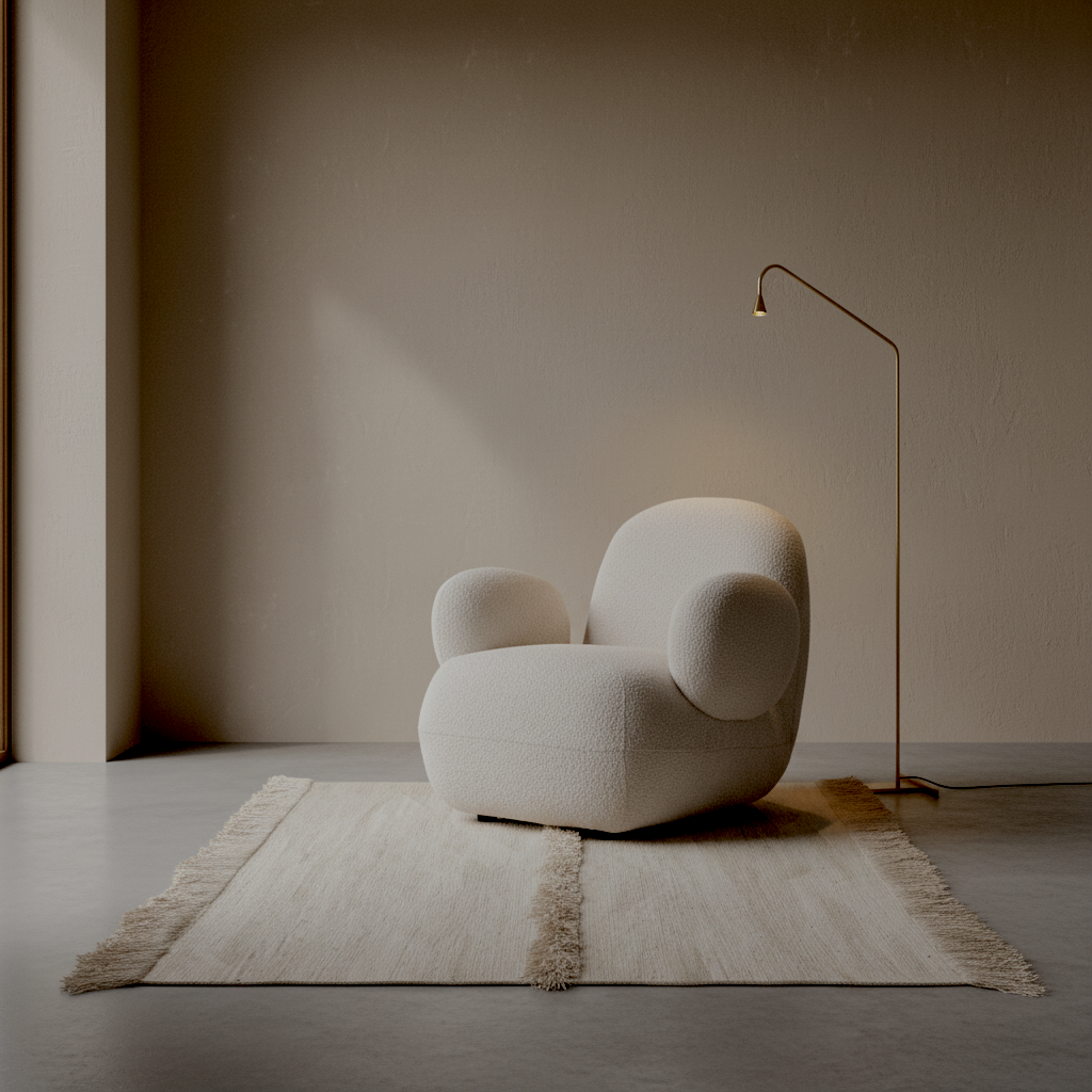 Nurja - White + White - Hand Woven Rug