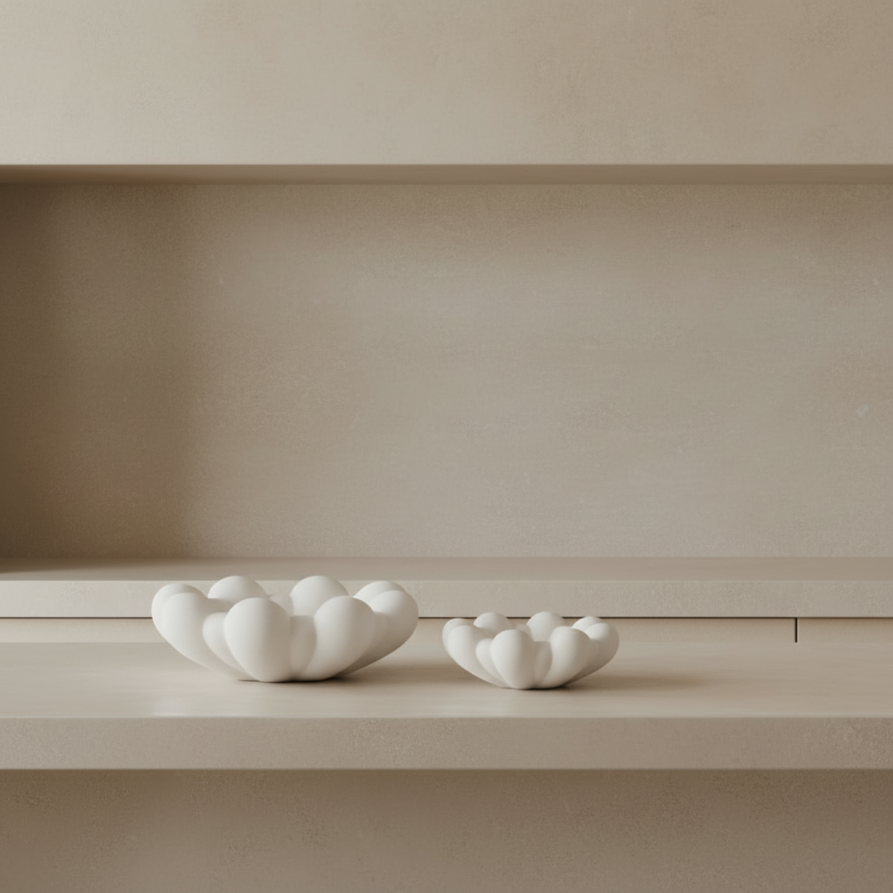 Bloom Tray Big and Medio on limestone counter