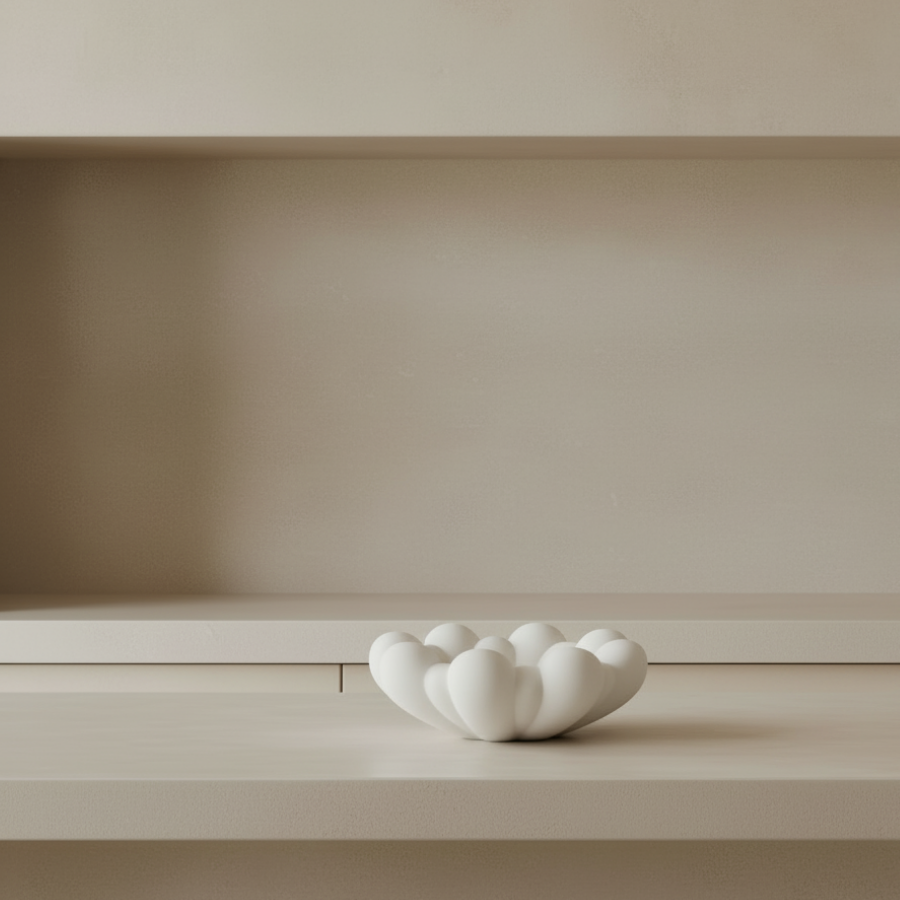 Bloom Tray Big Bone White only on limestone counter