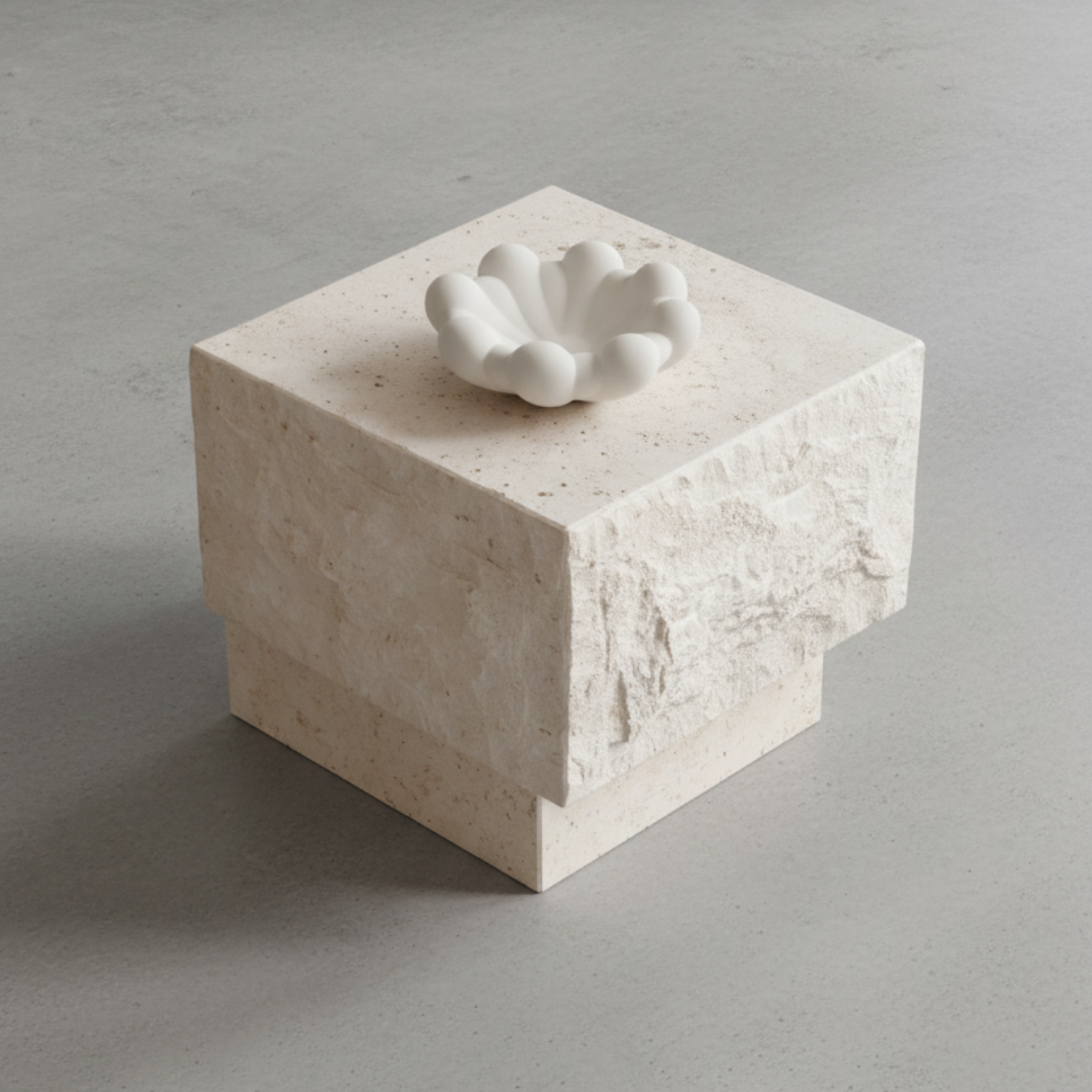 Bloom Tray on Temple Limestone Table