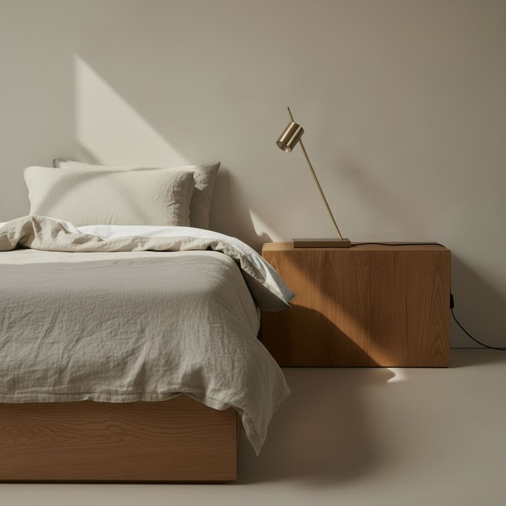 Brass lamp at accurate scale with bed