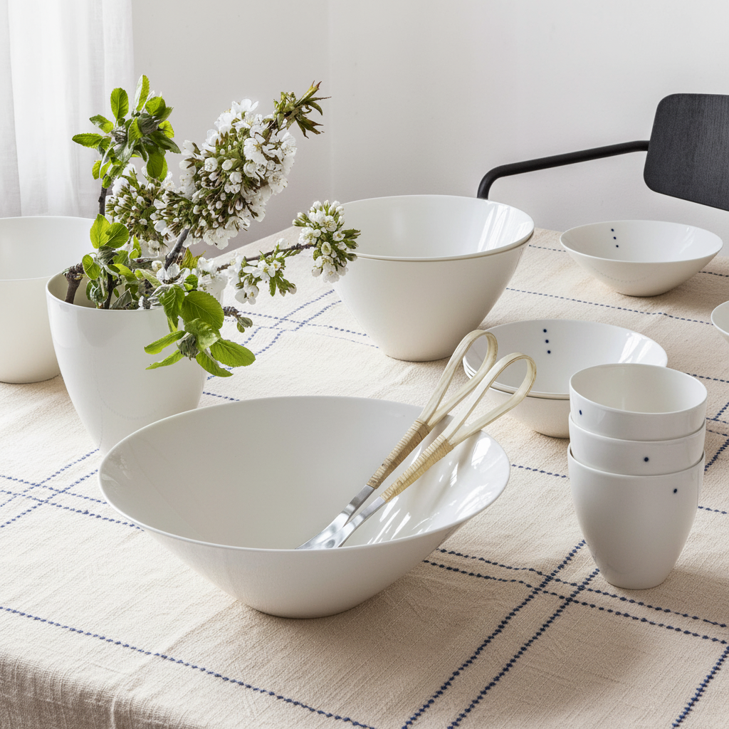 Bright table setting with flowers